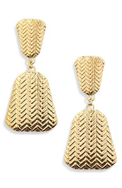 Area Stars Textured Drop Earrings In Gold