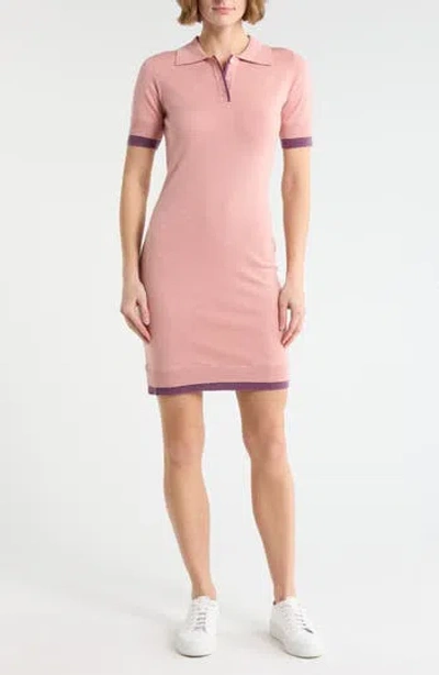Area Stars Trim Polo Dress In Pink