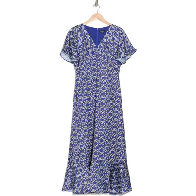 Area Stars Trina Satin Maxi Dress In Blue
