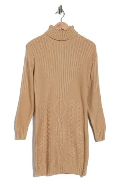 Area Stars Turtleneck Sweater Dress In Brown