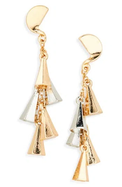 Area Stars Two-tone Cascading Drop Earrings In Gold
