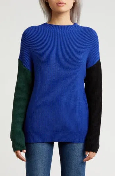 Area Stars Two-tone Knit Sweater In Blue Multi