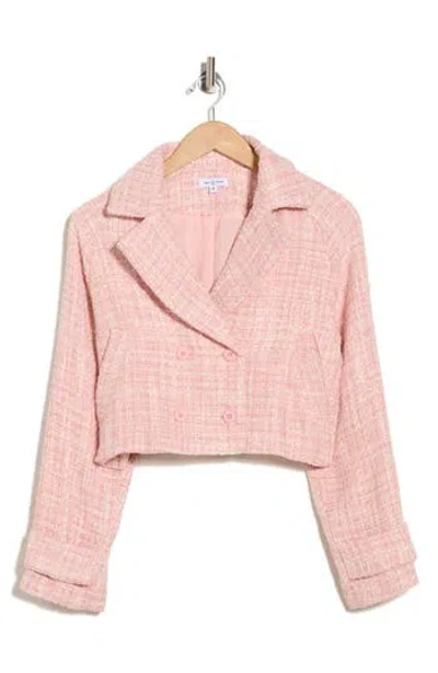 Area Stars Ursula Tweed Crop Jacket In Pink