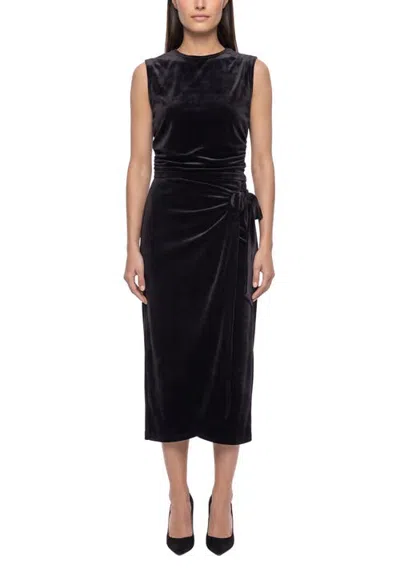 Area Stars Velvet Draped Top In Black