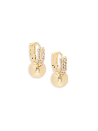 Area Stars Women's 14k Goldplated & Cubic Zirconia Ball Drop Huggie Earrings In Yellow Goldtone