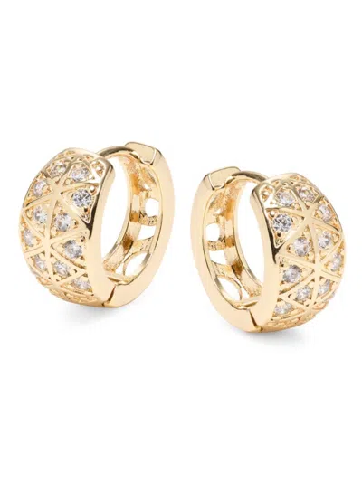 Area Stars Women's 14k Goldplated & Cubic Zirconia Huggie Earrings In Yellow Gold