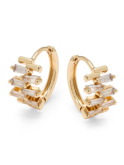 Area Stars Women's 14k Goldplated & Cubic Zirconia Huggie Earrings In Yellow Gold