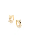 Area Stars Women's 14k Goldplated & Cubic Zirconia Huggie Earrings In Yellow Goldtone