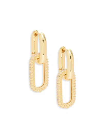 Area Stars Women's 14k Goldplated & Cubic Zirconia Link Drop Earrings In Yellow Goldtone