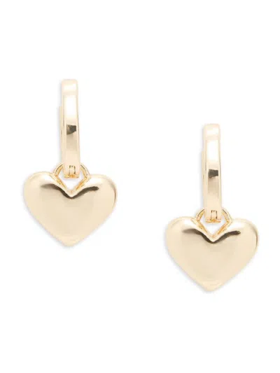 Area Stars Women's 14k Goldplated Heart Huggie Drop Earrings In Yellow Goldtone