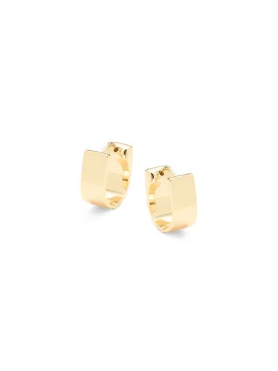 Area Stars Women's 14k Goldplated Huggie Earrings In Yellow Goldtone