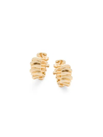 Area Stars Women's 14k Goldplated Wave Huggie Earrings In Yellow Gold