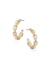 Area Stars Women's 24k Goldplated Link Half Huggie Earrings In Yellow Goldtone