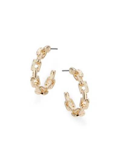 Area Stars Women's 24k Goldplated Link Half Huggie Earrings In Yellow Goldtone