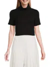 Area Stars Women's Anne Cropped Turtleneck Sweater Top In Black