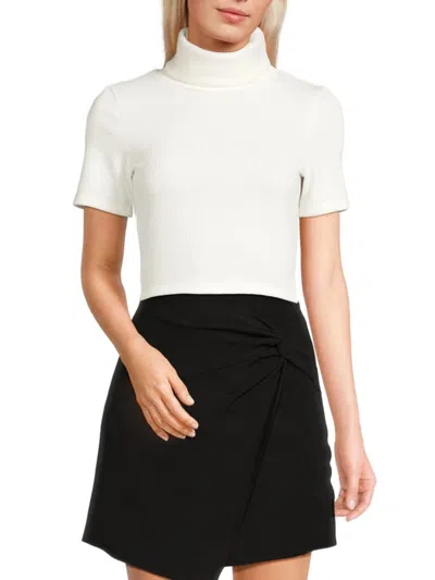 Area Stars Women's Anne Rib Knit Crop Top In White