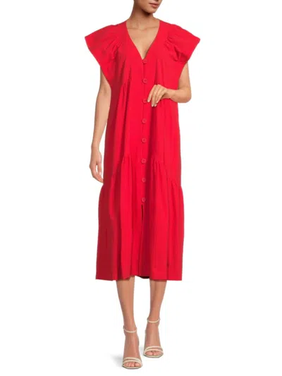 AREA STARS WOMEN'S BEA COTTON MIDI SHIRTDRESS