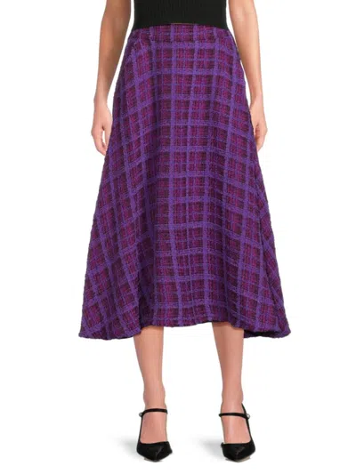 Area Stars Women's Birdie Checked Tweed A-line Midi-skirt