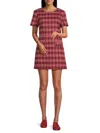 Area Stars Brie Plaid Short Sleeve Minidress In Neutral