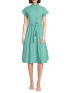 Area Stars Chloe Ruffle Midi Dress In Green White
