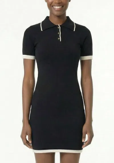 Area Stars Women's Contrast Trim Polo Top In Black Ivory