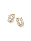 Area Stars Women's Crystal Bloom 14k Gold Dipped & Cubic Zirconia Huggie Earrings
