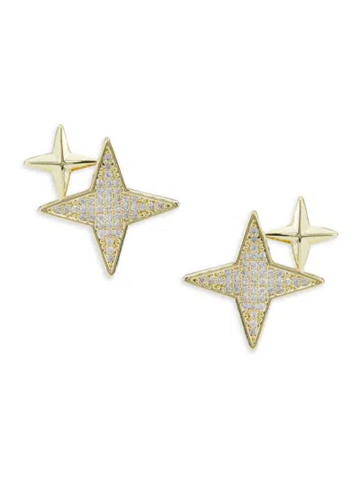 Area Stars Women's Crystal Bloom 14k Gold-dipped & Cubic Zirconia Star Stud Earrings