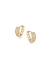 Area Stars Women's Crystal Bloom 14k Goldplated & Cubic Zirconia Huggie Earrings