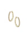 Area Stars Women's Crystal Bloom 14k Goldplated & Cubic Zirconia Huggie Earrings