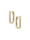 Area Stars Women's Crystal Bloom 14k Goldplated Mini Rectangular Huggie Earrings