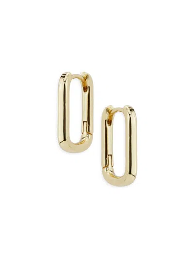 Area Stars Women's Crystal Bloom 14k Goldplated Mini Rectangular Huggie Earrings