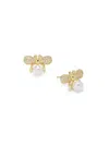 Area Stars Women's Crystal Bloom 14k Goldplated, Pearl & Cubic Zirconia Stud Earrings