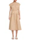 Area Stars Women's Cuff Cotton Poplin Midi-dress