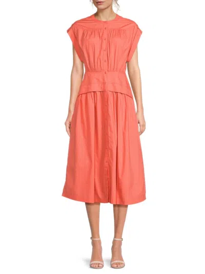 Area Stars Women's Cuff Cotton Poplin Midi-dress