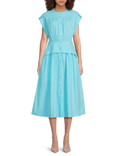 Area Stars Women's Cuff Cotton Poplin Midi-dress