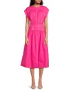 Area Stars Cuff Button Front Dress In Pink