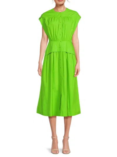 AREA STARS WOMEN'S CUFF COTTON POPLIN MIDI-DRESS