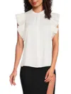 Area Stars Drew Ruffle Sleeve Top In White
