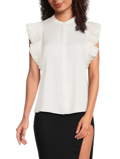 Area Stars Women's Drew Flutter Sleeve Top In White