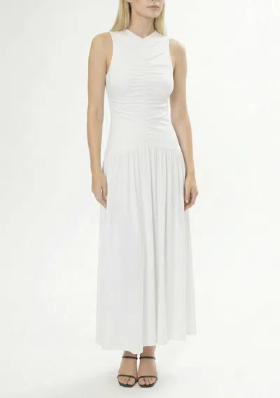 Area Stars Ella Ruched Jersey Dress In White