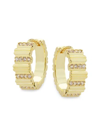 Area Stars Women's Everyday Icons 14k Goldplated & Cubic Zirconia Huggie Earrings