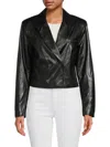AREA STARS WOMEN'S FAUX LEATHER CROPPED JACKET