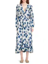 Area Stars Floral Long Sleeve Maxi Dress In Blue Floral