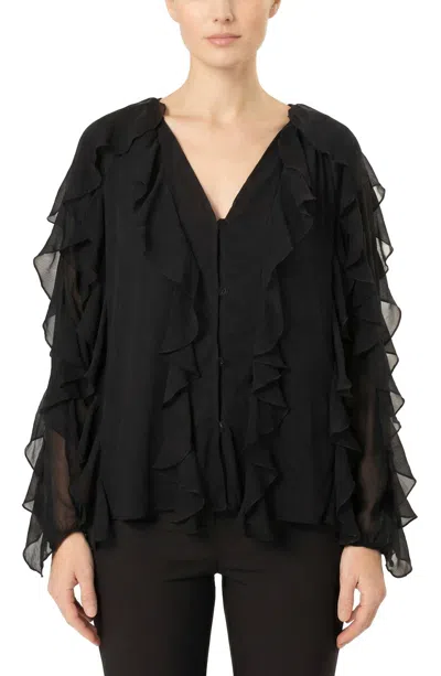 Area Stars Women's Flyn Ruffle Blouse In Black