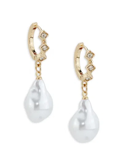 Area Stars Women's Goldtone, Alloy, Faux Pearl & Glass Crystal Drop Earrings