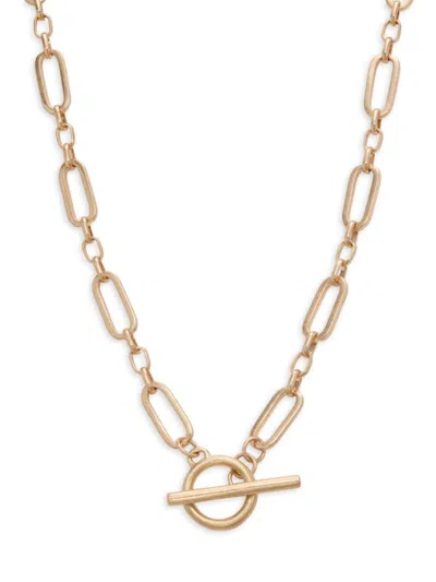 Area Stars Women's Goldtone Link Lock Chain Necklace/24"