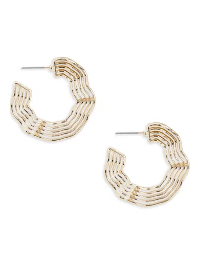 Area Stars Women's Goldtone Wavy Mini Hoop Huggie Earrings