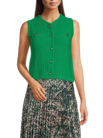 Area Stars Women's Knit V-neck Vest In Green