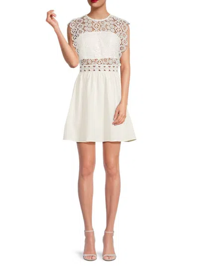 Area Stars Women's Lace Mini A-line Dress In White