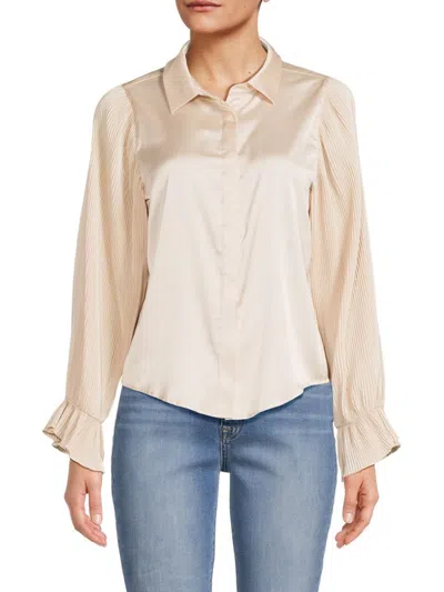 Area Stars Women's Pia Pleated Charmeuse Blouse In Ivory